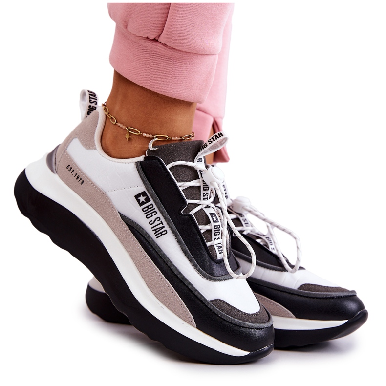 Sport Shoes Sneakers Big Star JJ274998 White and Black beige grey
