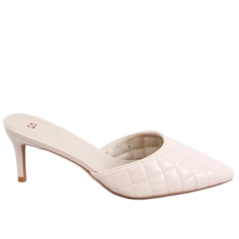 Quilted heel slippers Gloria Beige Quilted heel slippers Gloria Beige