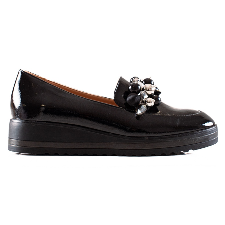 W. Potocki Slip-on shoes with pearls black