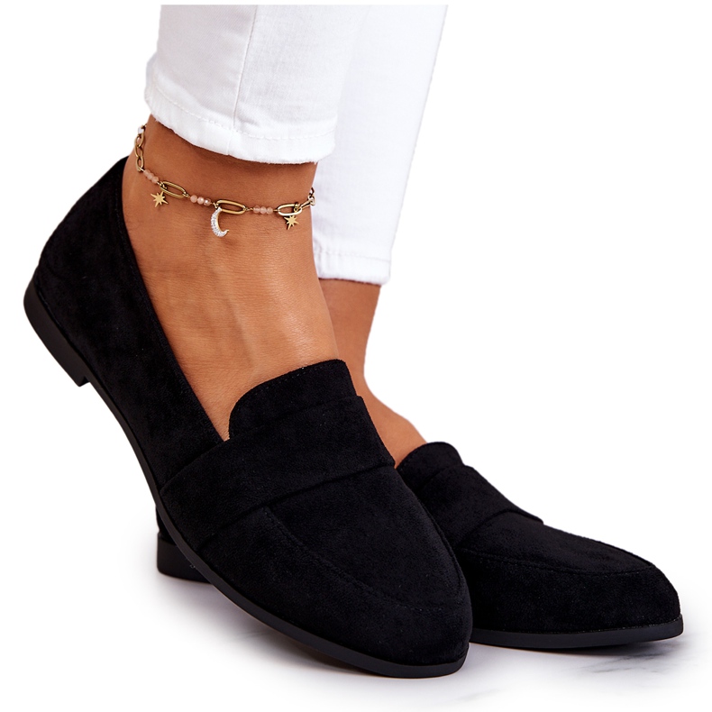 PE1 Jayden Black Suede Loafers With Belt