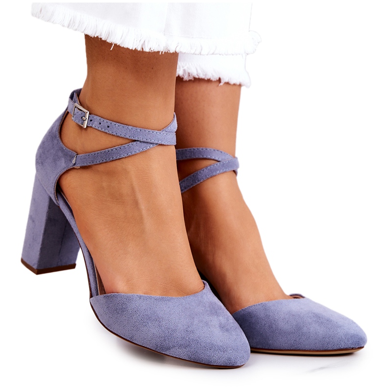 Suede Pumps On a Pillar Sergio Leone SK851 Blue