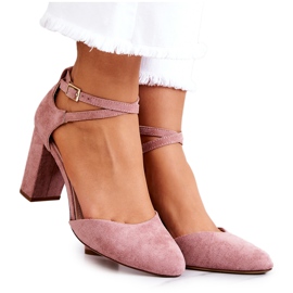 Suede Pumps On A Pillar Sergio Leone SK851 Pink Suede Pumps On A Pillar Sergio Leone SK851 Pink