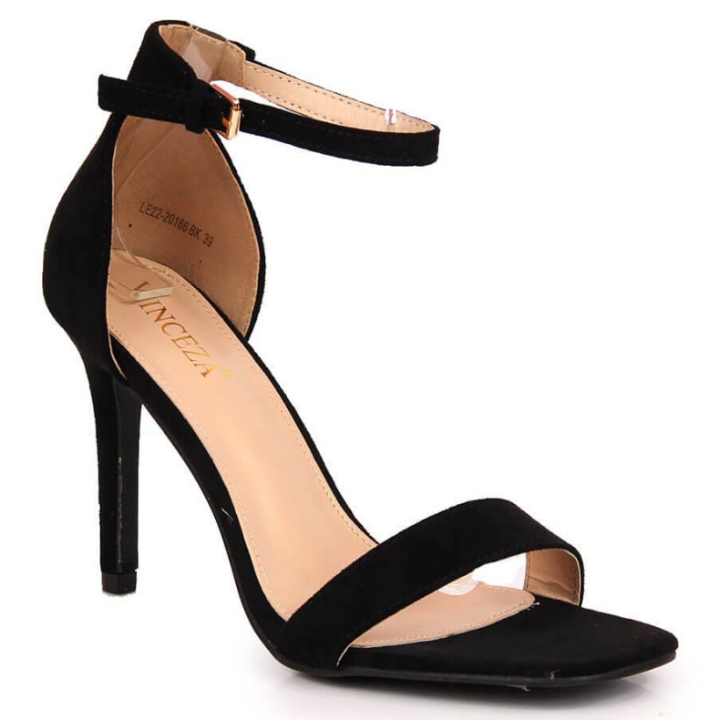Black Vinceza W JAN81A suede high heel sandals