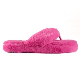 TRENDI Fur flip-flops pink