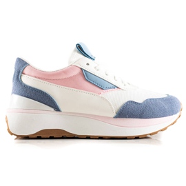 TRENDI Colorful Sneakers On The Platform white blue pink