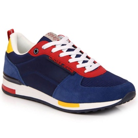 Cross Jeans M JJ1R4008C leather sports shoes red navy blue