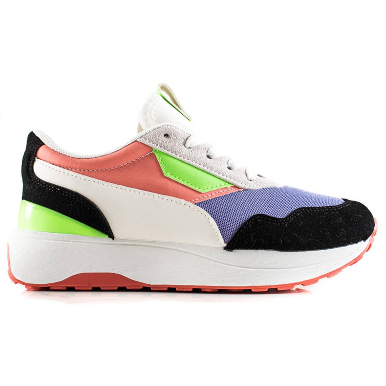 TRENDI Colorful Sneakers On The Platform white black purple multicolored