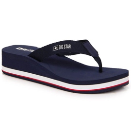 Big Star wedge flip-flops W JJ274A331 navy blue Big Star wedge flip-flops W JJ274A331 navy blue