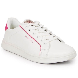 Sneakers with eco leather Cross Jeans W JJ2R4024C white pink