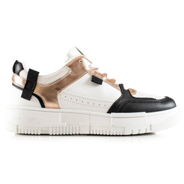 TRENDI Stylish Sneakers white black golden