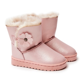 FR1 Children's Snow Boots With Flower Pink Bianca