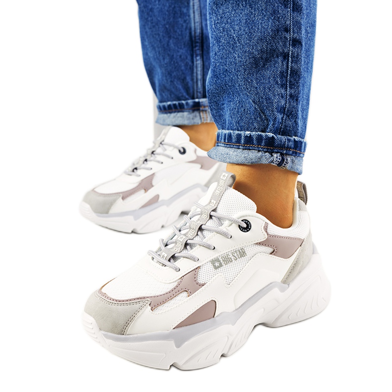 White sneakers Big Star HH274255 beige White sneakers Big Star HH274255 beige