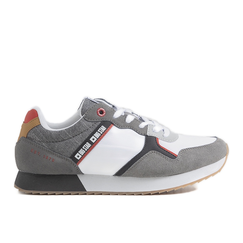 White and gray men's Big Star sneakers JJ174147 grey
