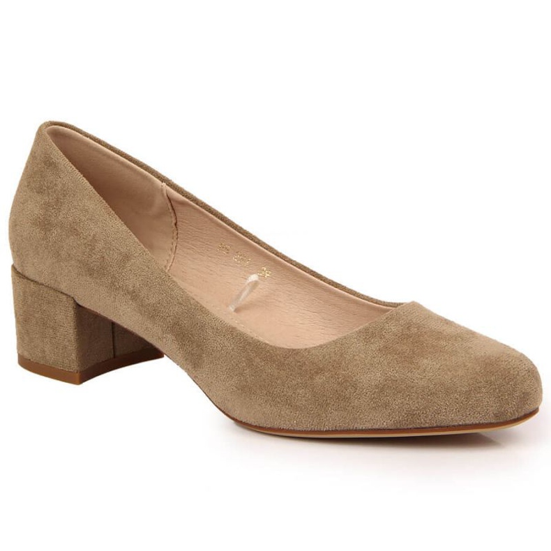 Pumps on a block suede Sergio Leone in SK354E beige
