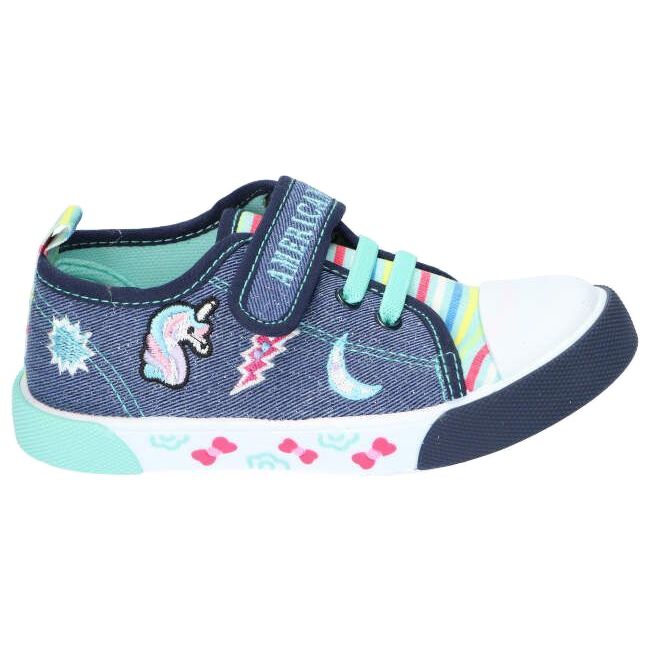 American Club Velcro boys sneakers American Ten14/22 Jeans leather insert blue