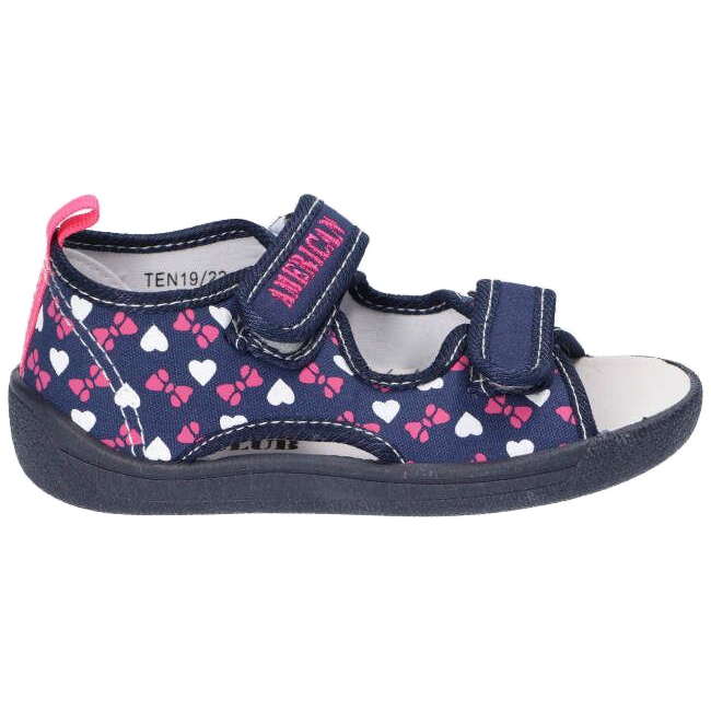 American Club American sandals slippers, leather insert TEN19 / 22 Navy blue