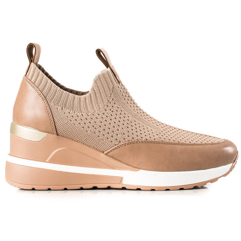 Textile Snakers On The VINCEZA Wedge beige
