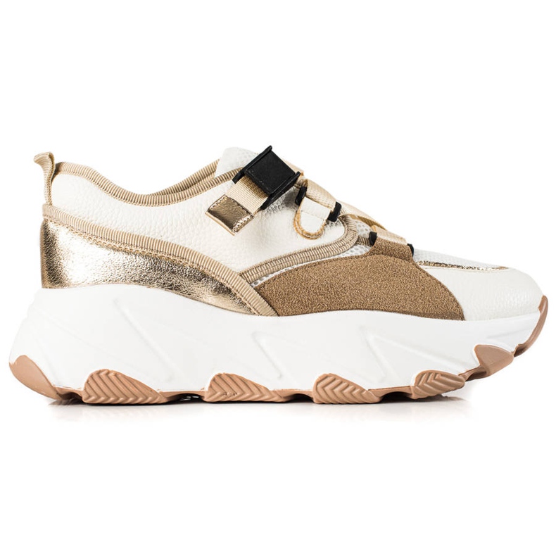 W. Potocki Sneakers With A Potocki Buckle beige white golden