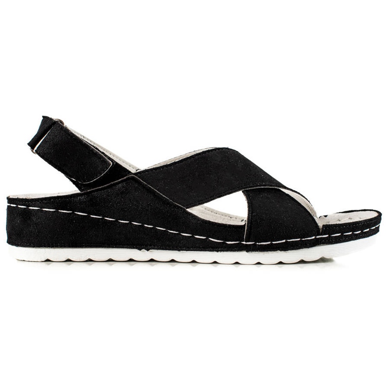 Suede Sandals With Velcro VINCEZA black