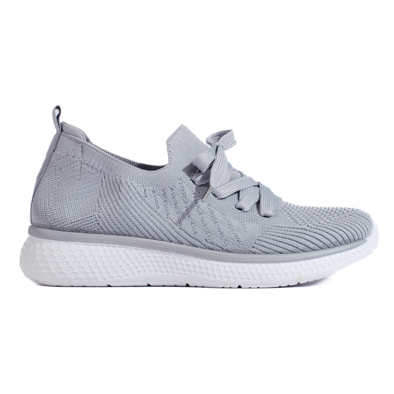 Gray Lace-Up Sports Shoes grey