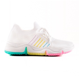 TRENDI Sport Shoes On A Colorful Platform white