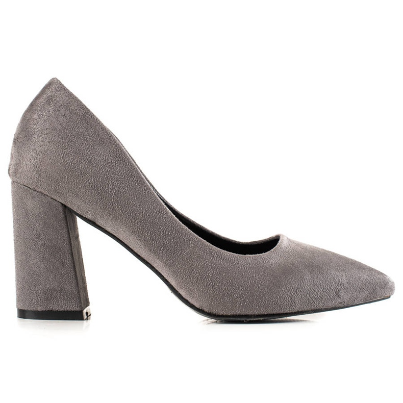 Bestelle Suede Pumps On A Pillar grey Bestelle Suede Pumps On A Pillar grey