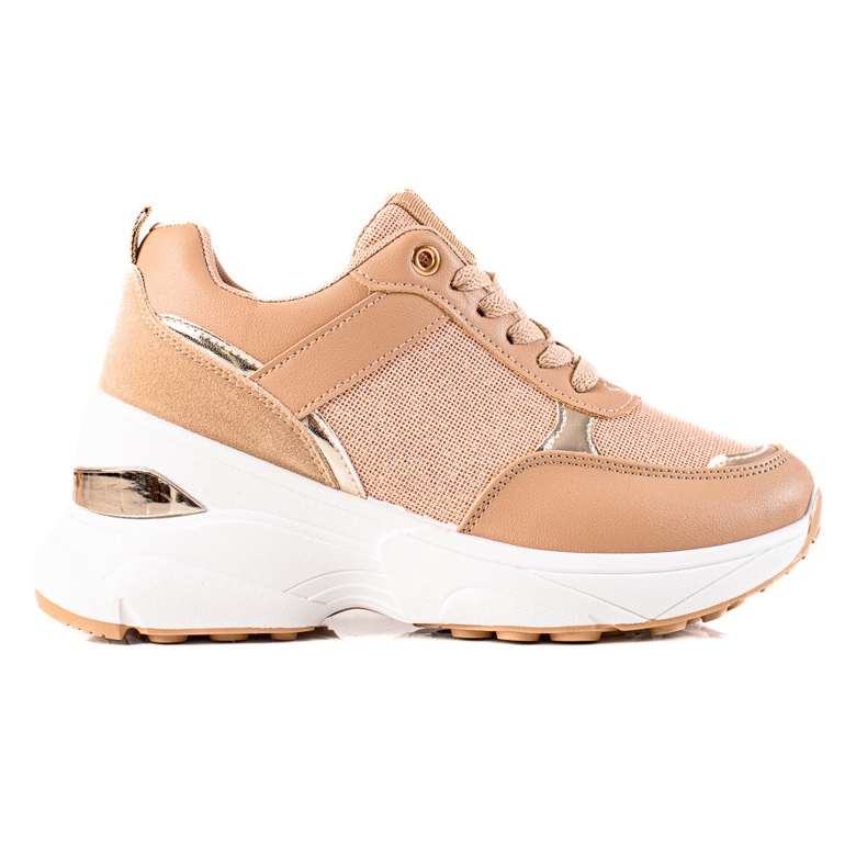 Diamantique Stylish Sneakers On The Platform beige