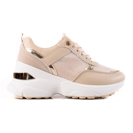 Diamantique Stylish Sneakers On The Platform beige