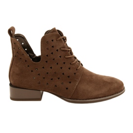 Women's Suede Boots Daszyński Brown SA197-10