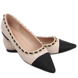 Ballerinas with a chain Sabina Beige black
