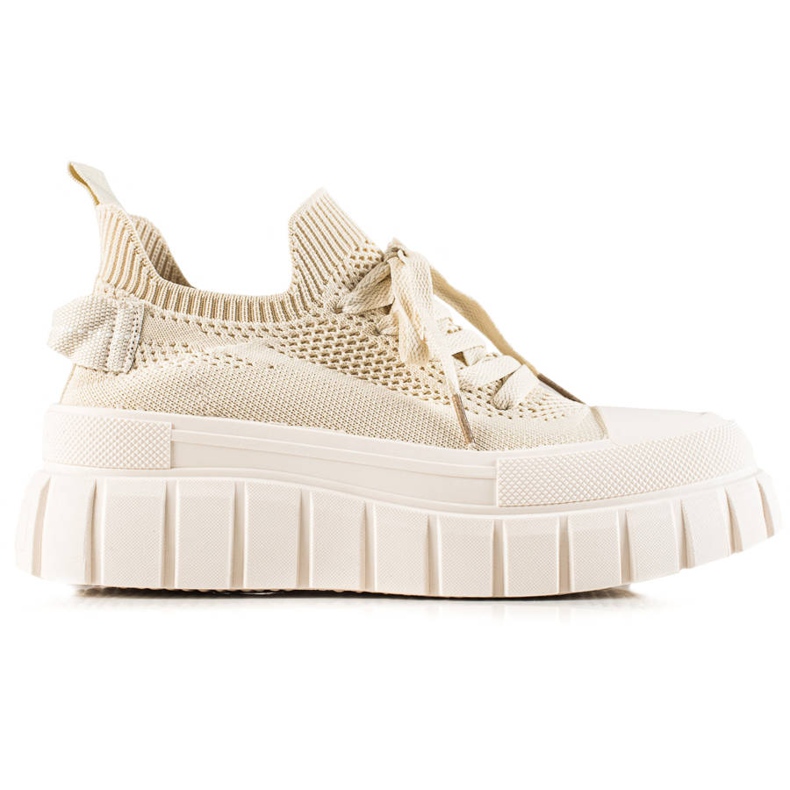 TRENDI Openwork Sneakers On The Platform beige