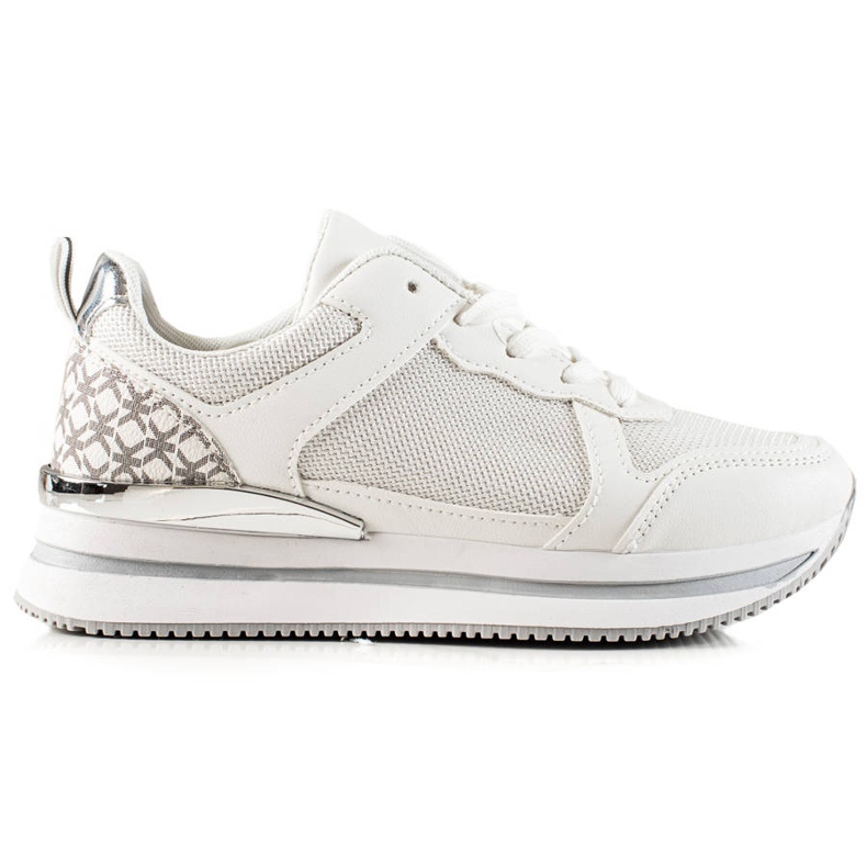 Diamantique White Sneakers With Mesh
