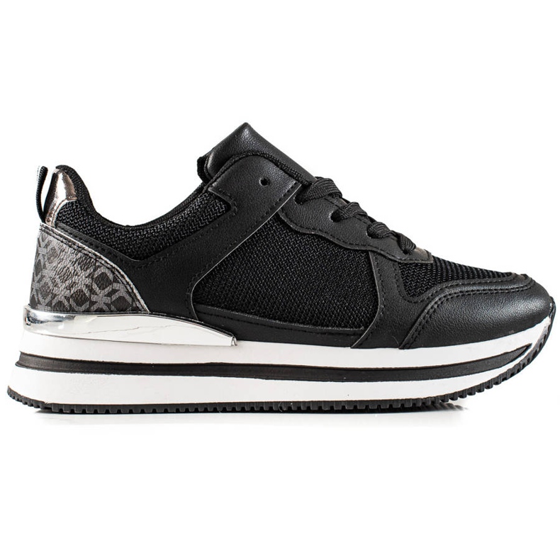 Diamantique Black Sneakers With Mesh