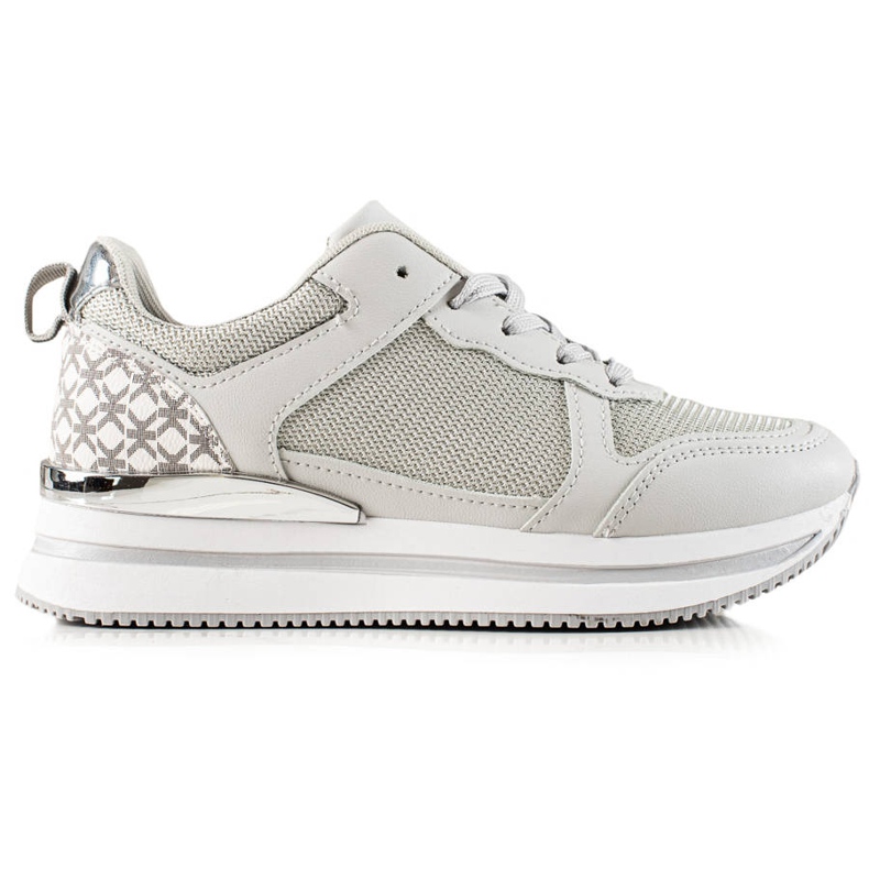 Diamantique Silver Sneakers With Mesh grey