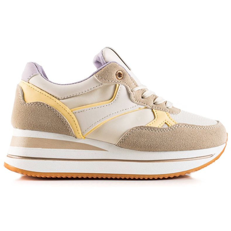 TRENDI Colorful Sneaks On The Platform beige