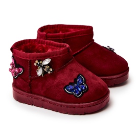 FR1 Children's Snow Boots Burgundy Laila red