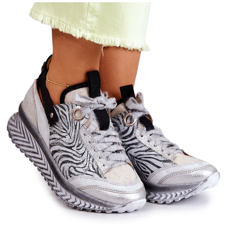 Women's Leather Maciejka Sneakers 04916-03 Gray grey Women's Leather Maciejka Sneakers 04916-03 Gray grey