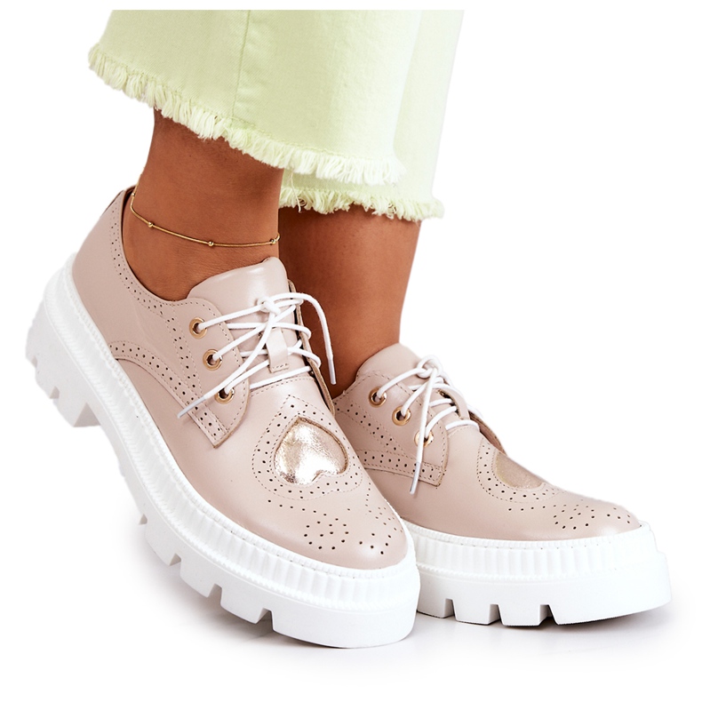 FILIPCZYK Leather Shoes With Hearts Beige Curtis