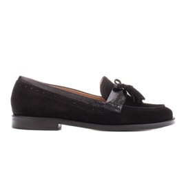 Marco Shoes Loafers with decorative fringes black