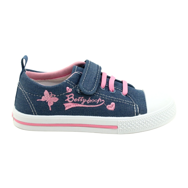 Sneakers Beety American Club leather insert blue pink