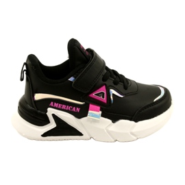 American Club Velcro sports shoes with hologram AA24/22 black American Club Velcro sports shoes with hologram AA24/22 black