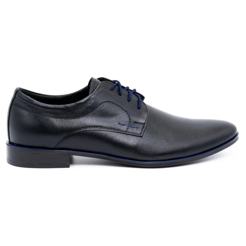 Olivier Men's formal leather shoes 277 black with blue