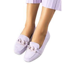 Purple square toe loafers from Hattie