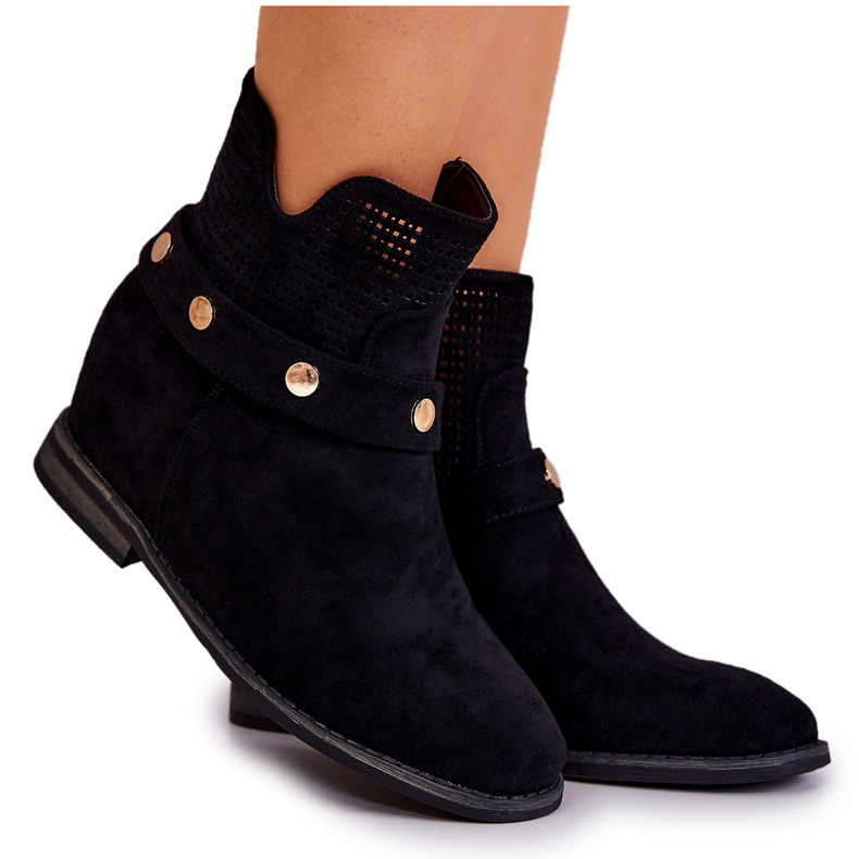 S.Barski Openwork Women's Spring Boots Black Royale