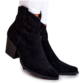 S.Barski Suede Women's Black Cowboy Boots Devon