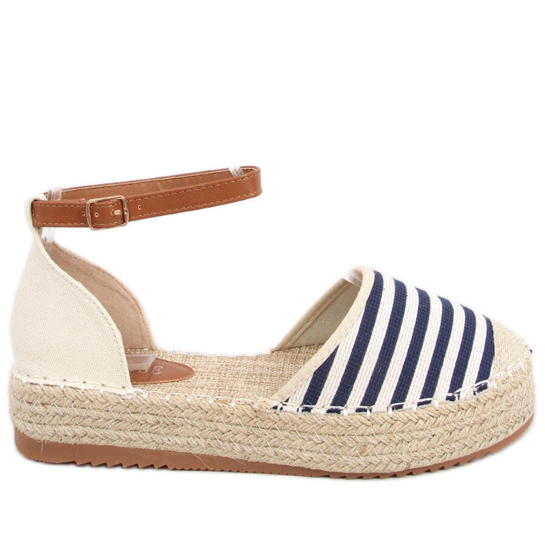 Gema Blue striped espadrilles navy blue