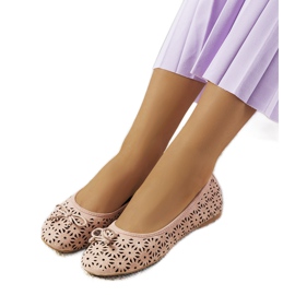 Betta pink openwork ballerinas