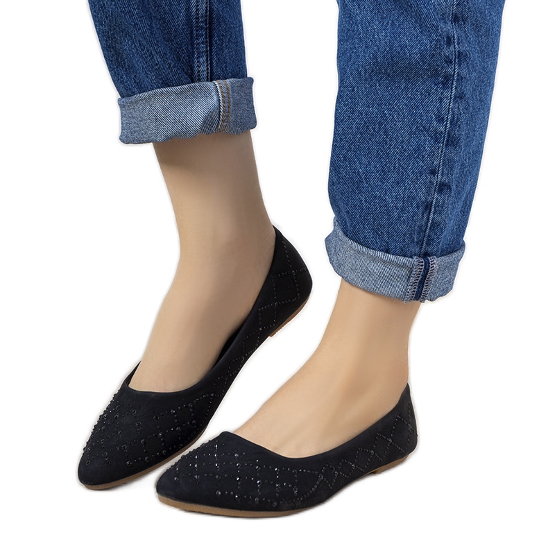 Kaila women's black ballerinas