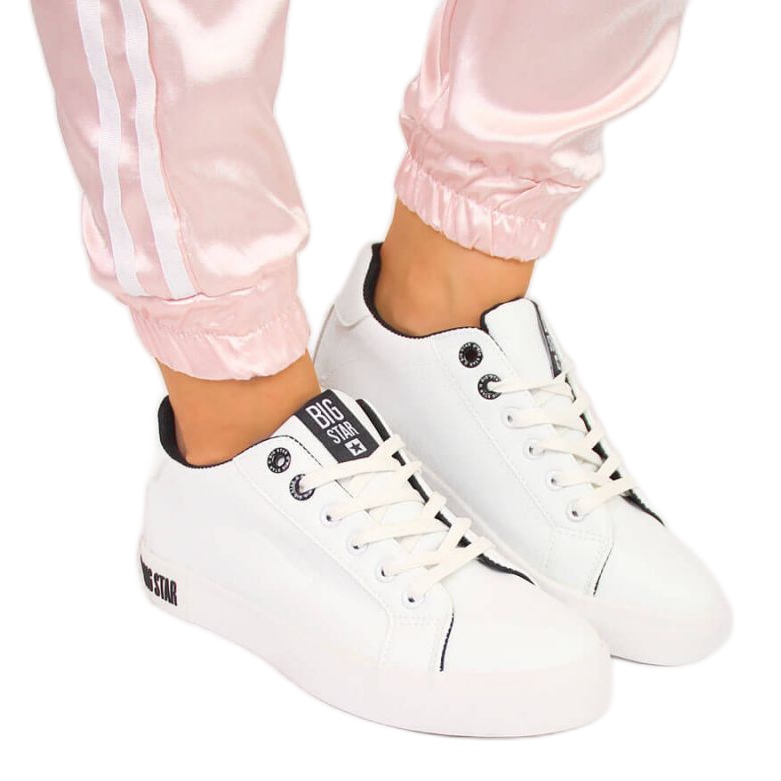 Low-top sneakers with eco leather Big Star W II274031 white