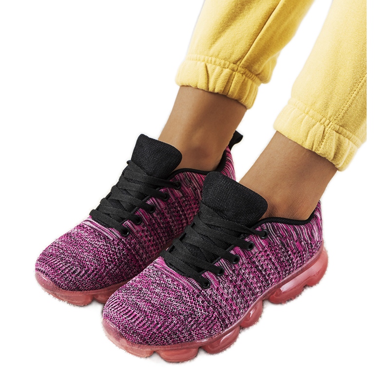 Pink Melange Anya sports sneakers black